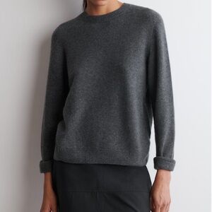 Cos CASHMERE CREW-NECK SWEATER, Dark-Gray Melange, XS